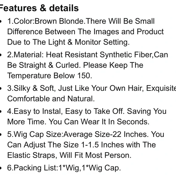 Honey & Light Blonde Mixed Gradient 14” Wavy Bob Synthetic Wig - Heat Resistant - Picture 16 of 16